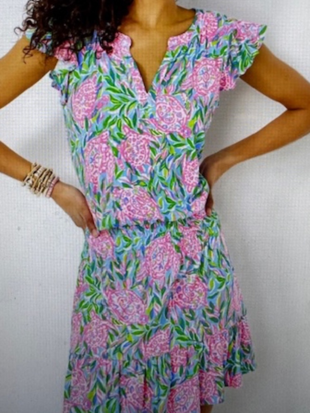 Worn TWICE!  EUC Lilly Pulitzer $168 Ravi Romper, Turtley in Love, Size XL